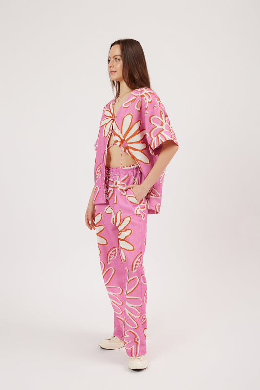 Patterned Loose Trousers