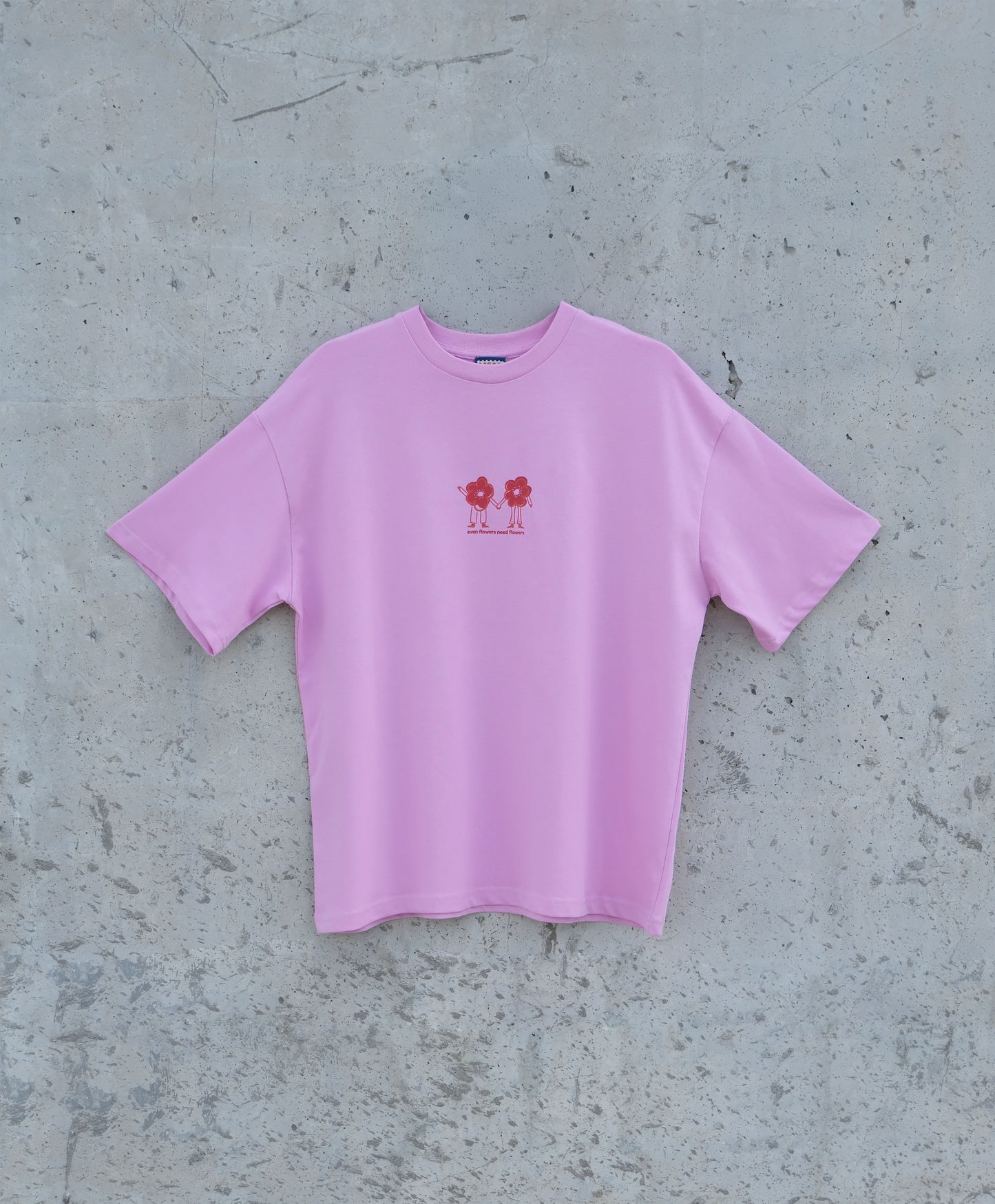 Bloom Together Pink-Red Oversize Tişört