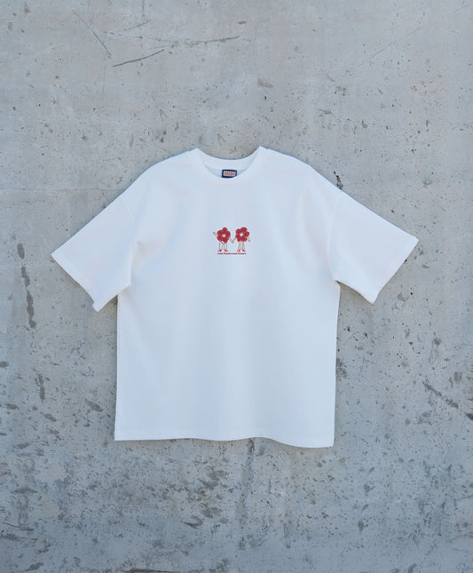 Bloomwalk White-Red Oversize Tişört